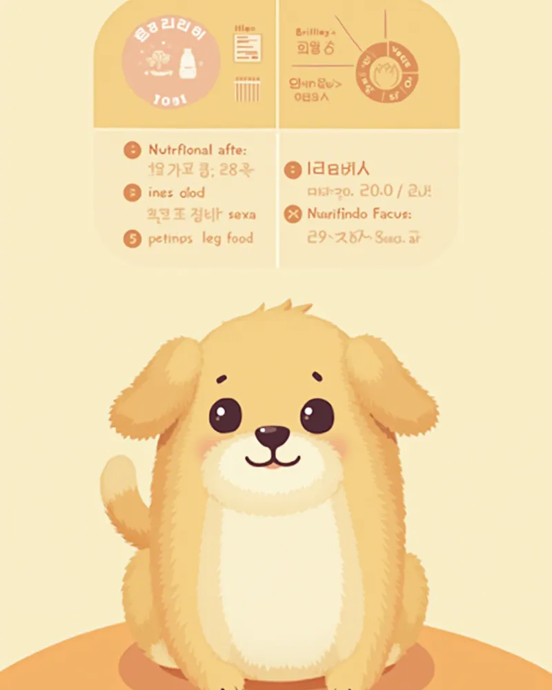 사료 포장 뒷면의 보증 분석치와 영양 충족 문구 라벨 근접 촬영