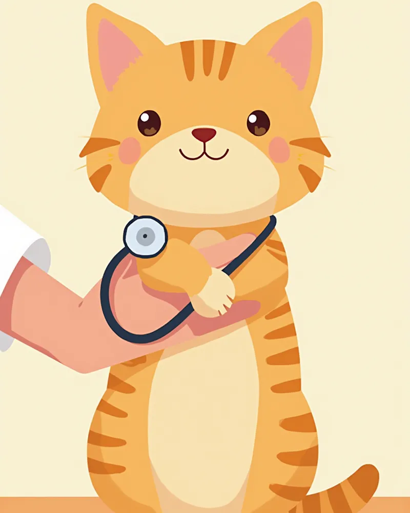 수의사에게 건강 검진을 받는 아비시니안