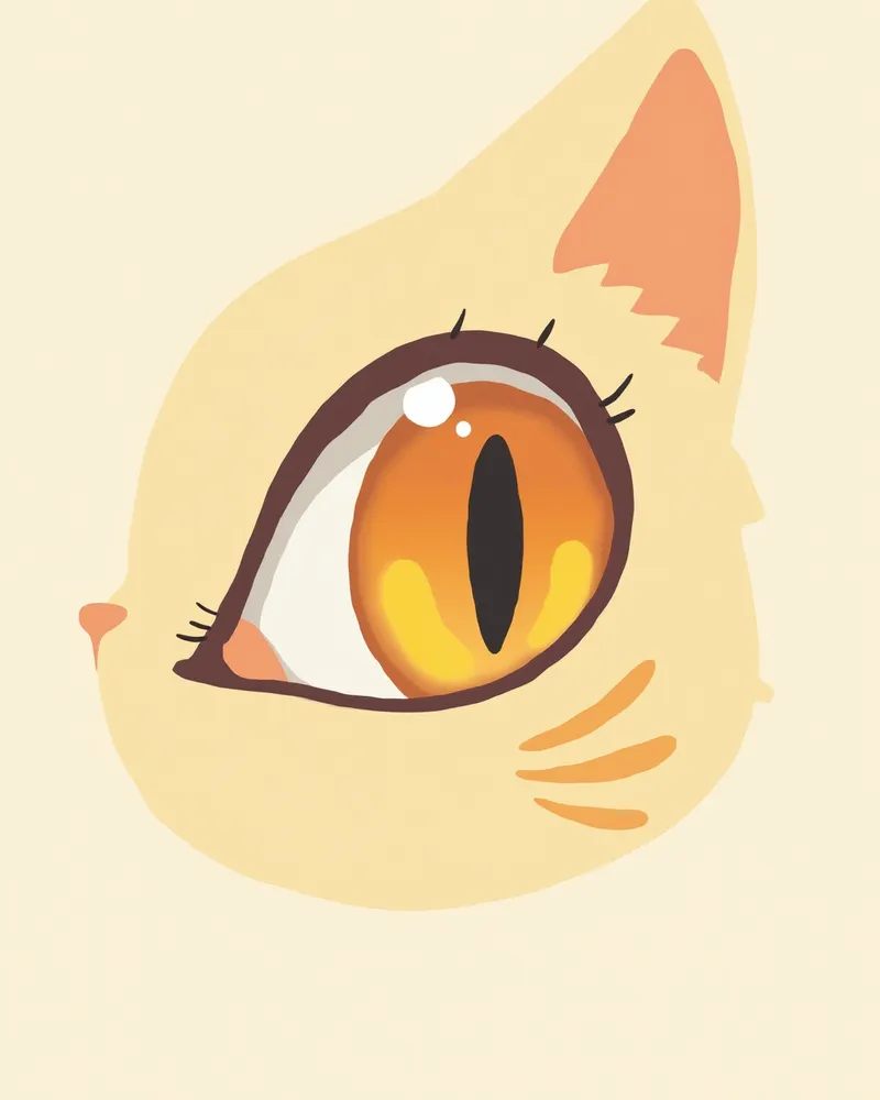 고양이 눈 망막을 강조한 의학 일러스트