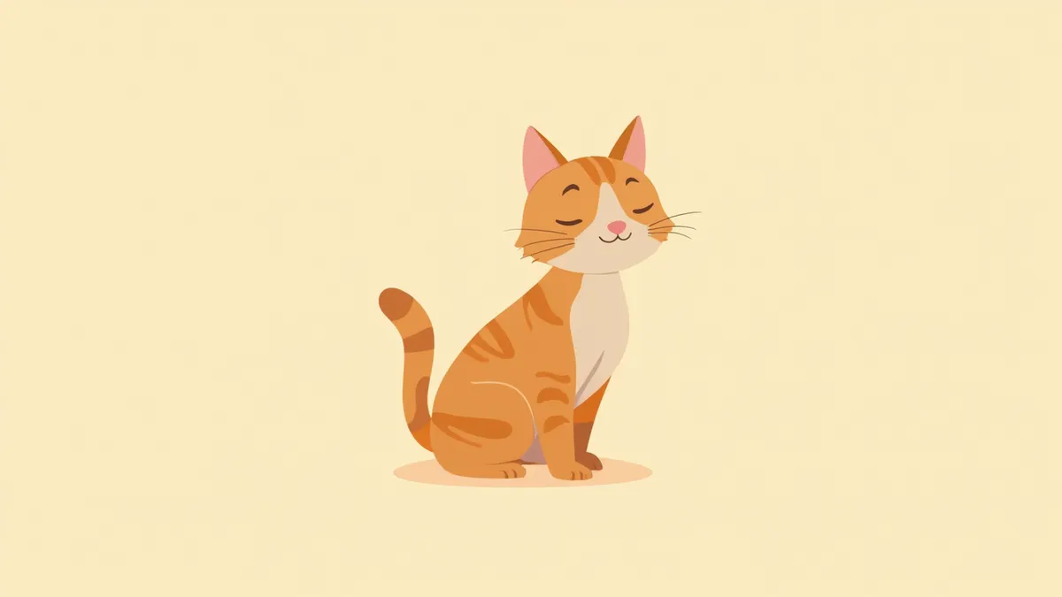 티킹 무늬 단모를 가진 아비시니안 고양이가 단정하게 앉아 있는 모습