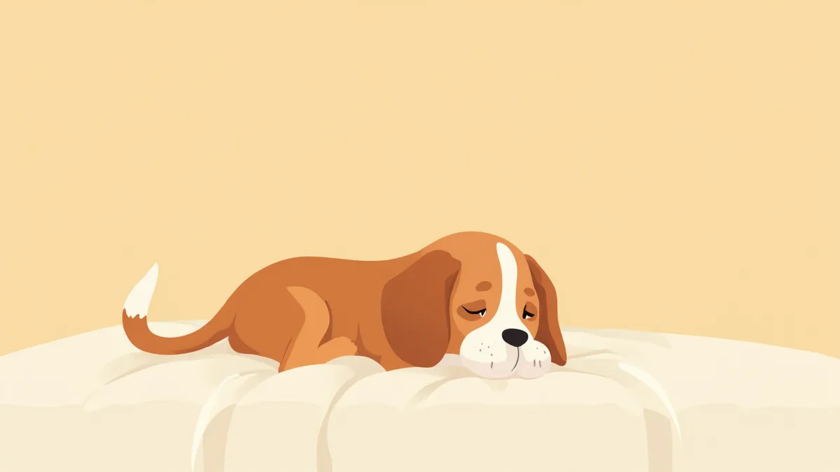 동물병원에서 진정제를 맞고 편안하게 누워있는 강아지