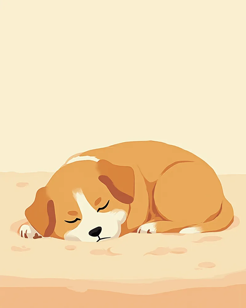 진정제 효과로 편안하게 잠든 강아지