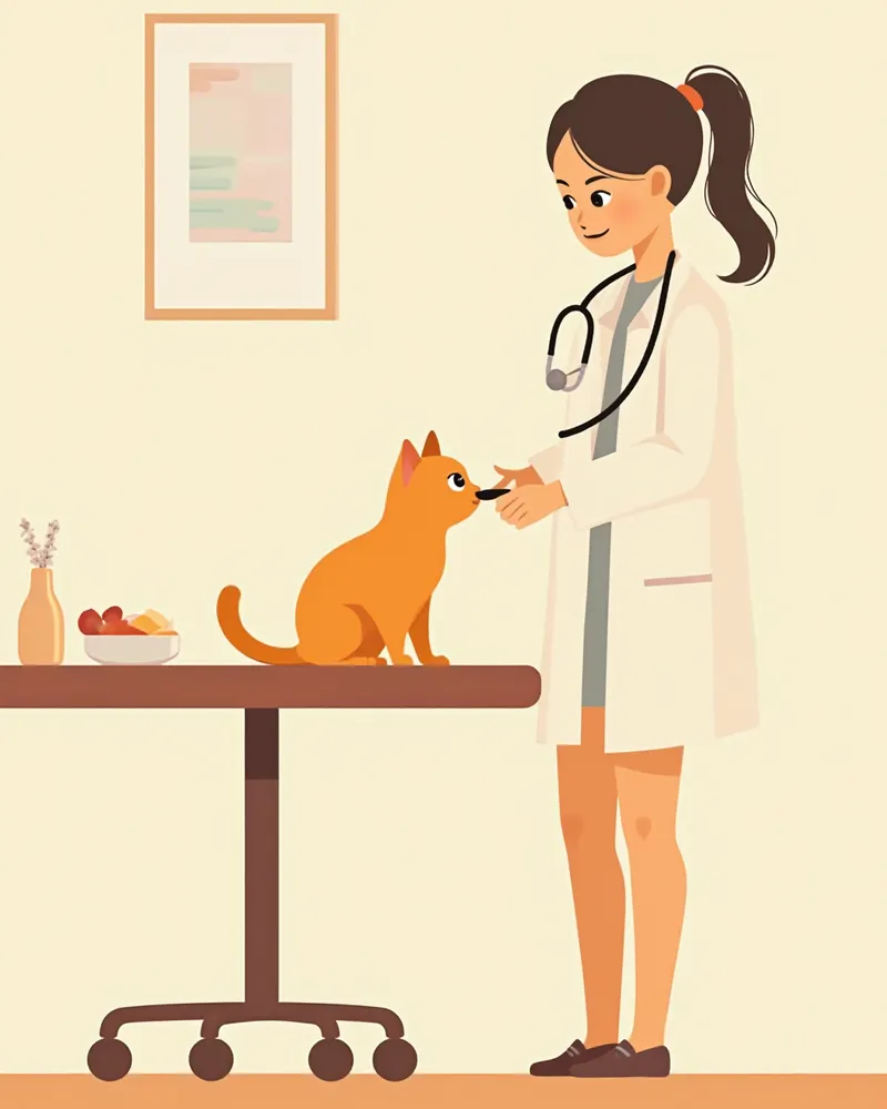 동물병원에서 건강검진을 받고 있는 성묘