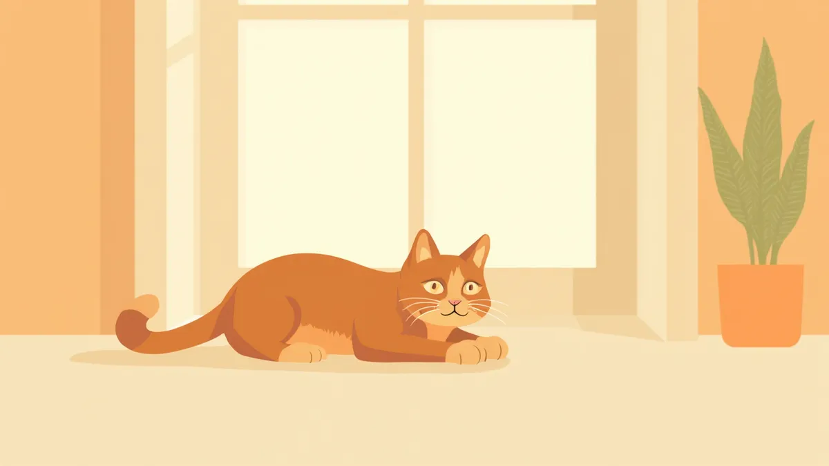 창가에 편안히 앉아 있는 5세 성묘 고양이