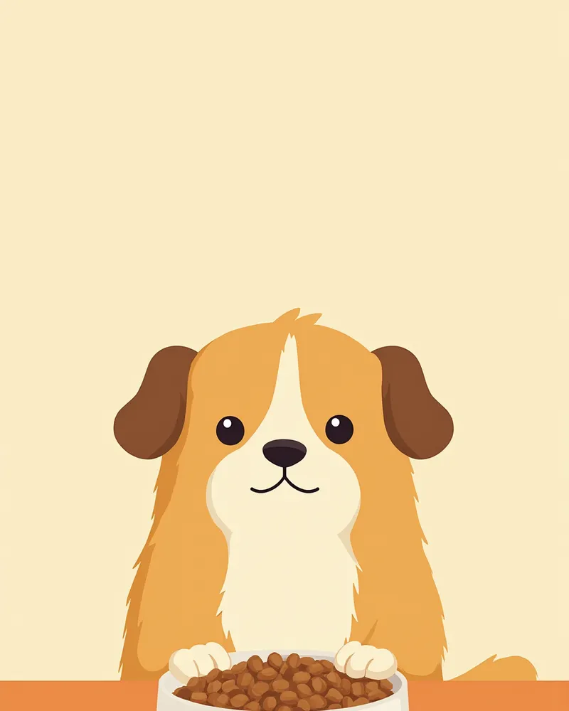 성견 사료를 맛있게 먹는 강아지