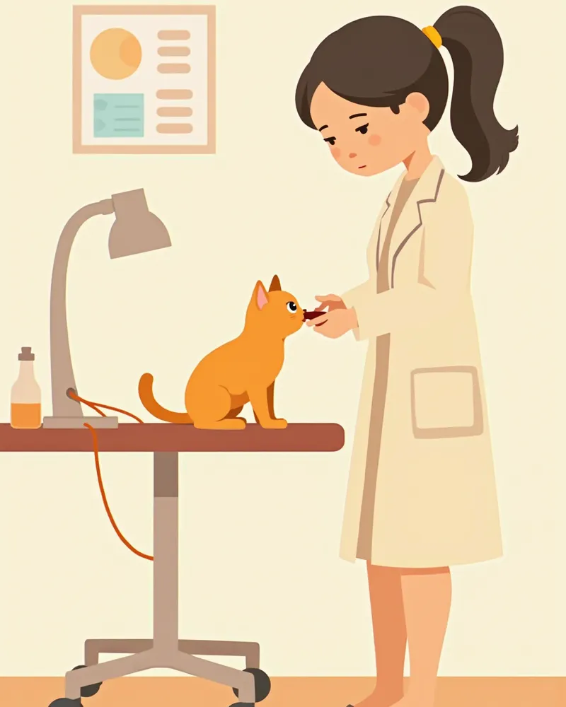 부신 호르몬 검사를 위해 채혈 중인 고양이