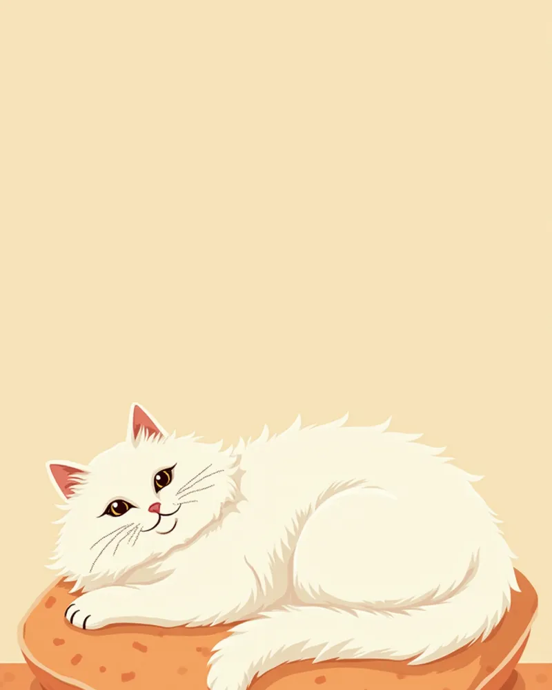 풍성한 장모를 가진 페르시안 고양이가 우아하게 누워 있는 모습