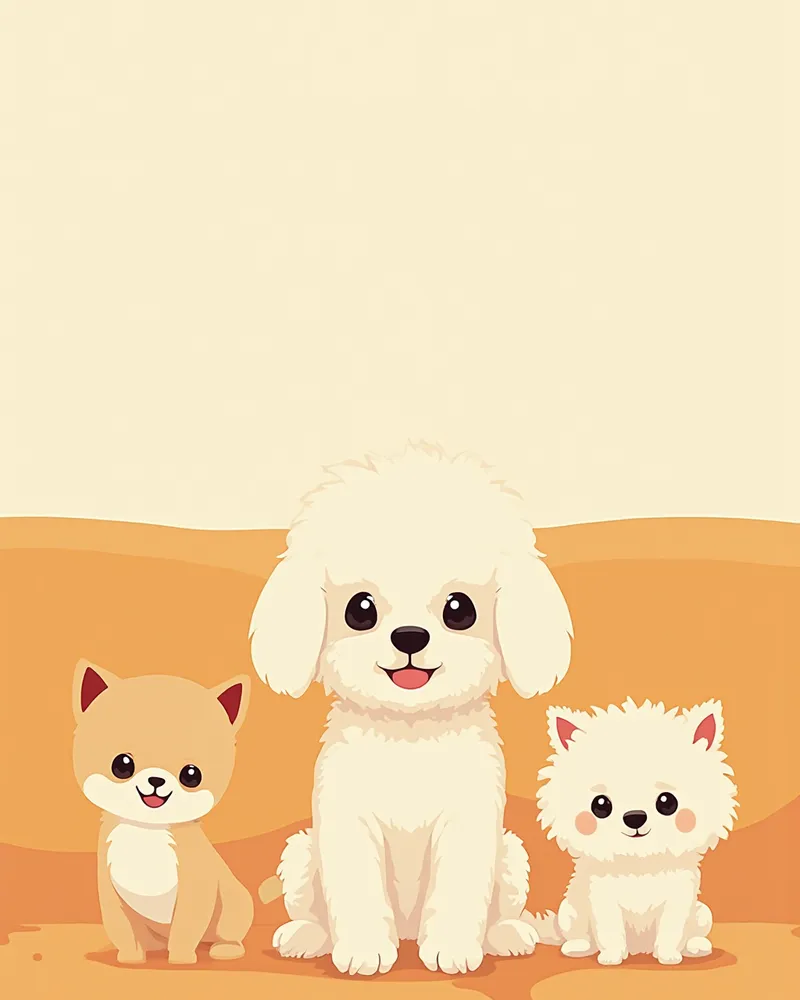 말티즈 푸들 포메라니안 치와와가 거실에 함께 있는 모습