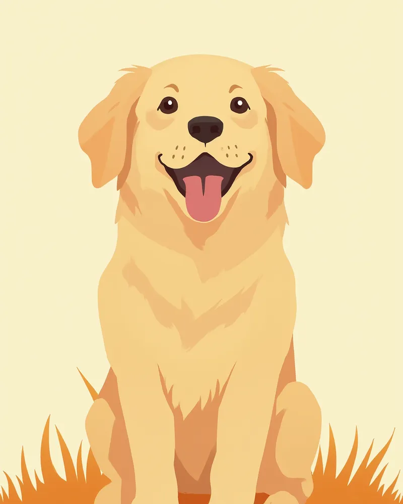 골든 리트리버 래브라도 리트리버 진돗개 사모예드가 잔디밭에 있는 모습