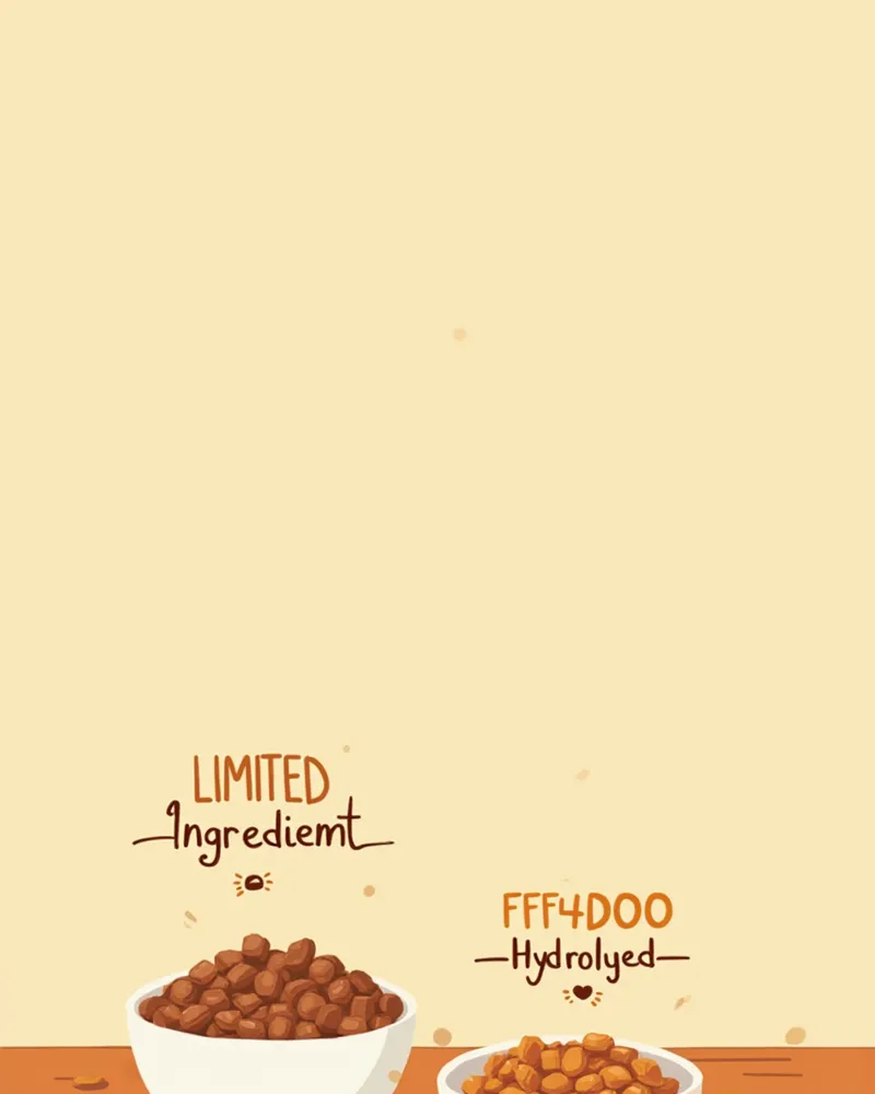 제한 성분식과 가수분해 사료 비교 이미지