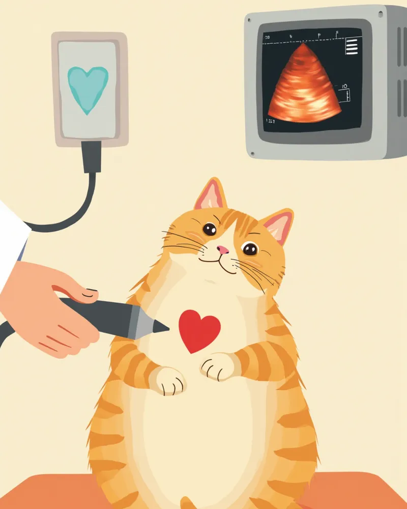 고양이가 심초음파 검사를 받는 모습