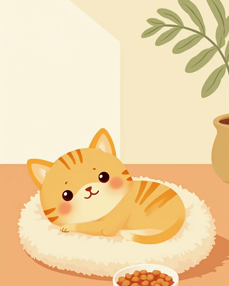 항생제 복용 중 휴식하는 고양이와 물그릇