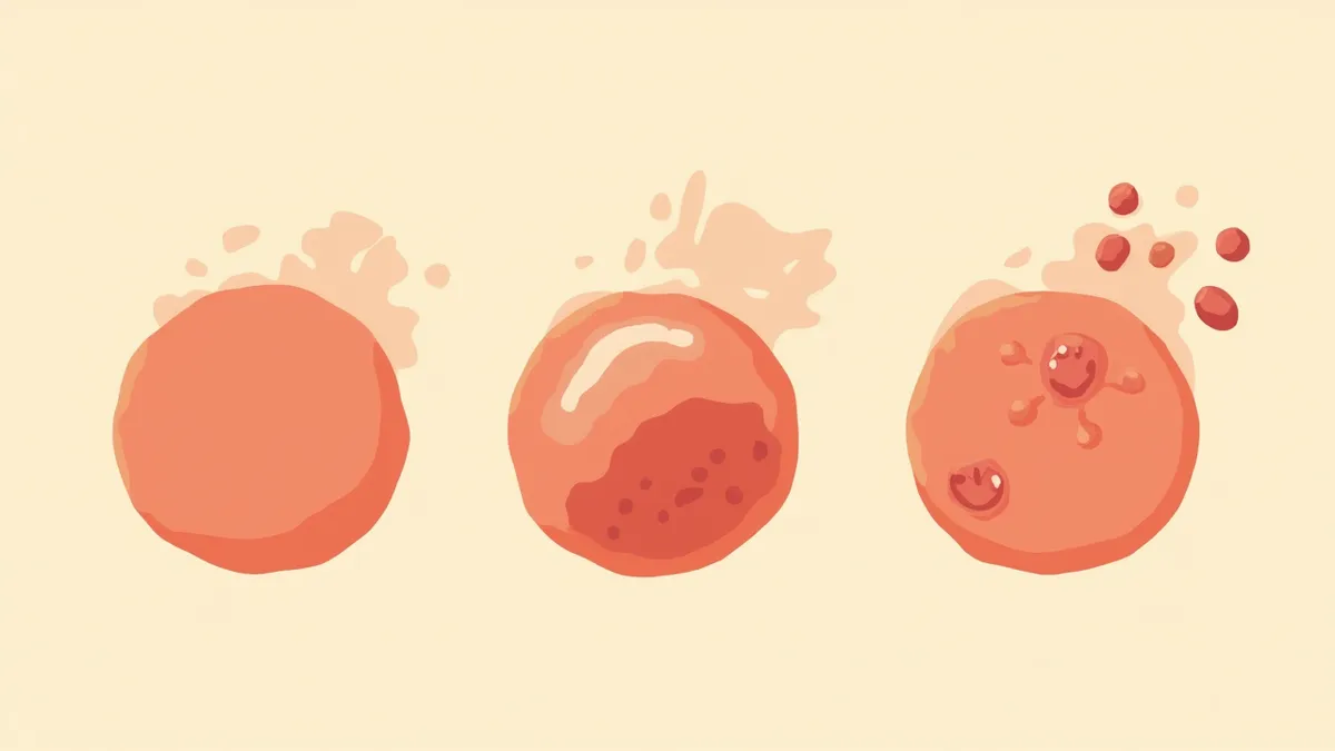 빈혈 종류별 적혈구 상태 비교 일러스트
