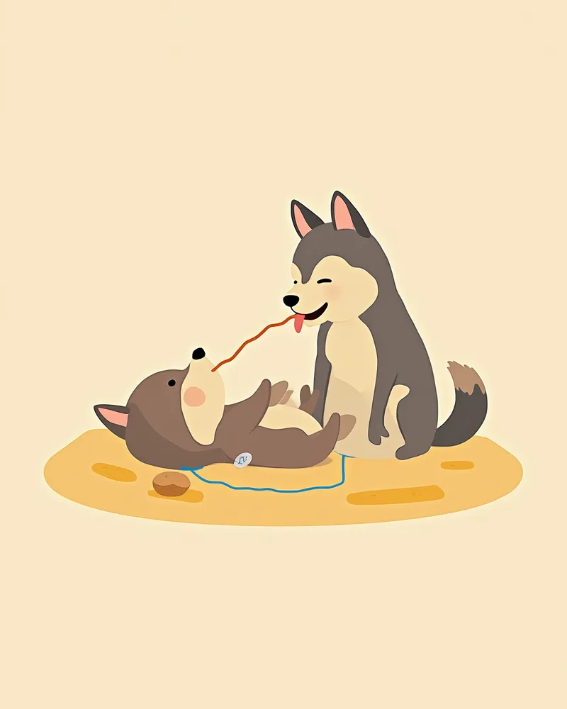 산소포화도 센서와 혈압 커프를 장착한 마취 중인 반려동물