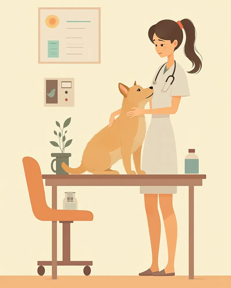 마취 전 혈액검사와 심장 초음파를 받는 노령견