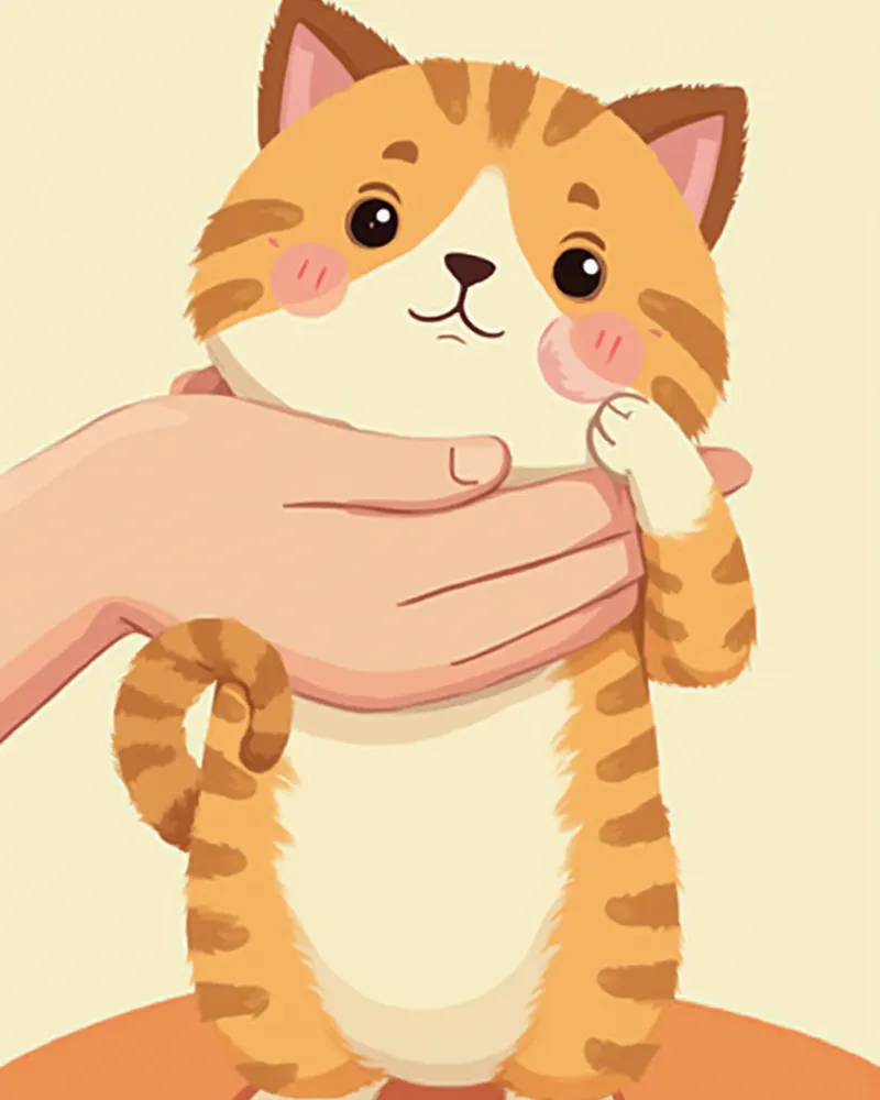 얼굴이 부어 보호자가 살피는 고양이