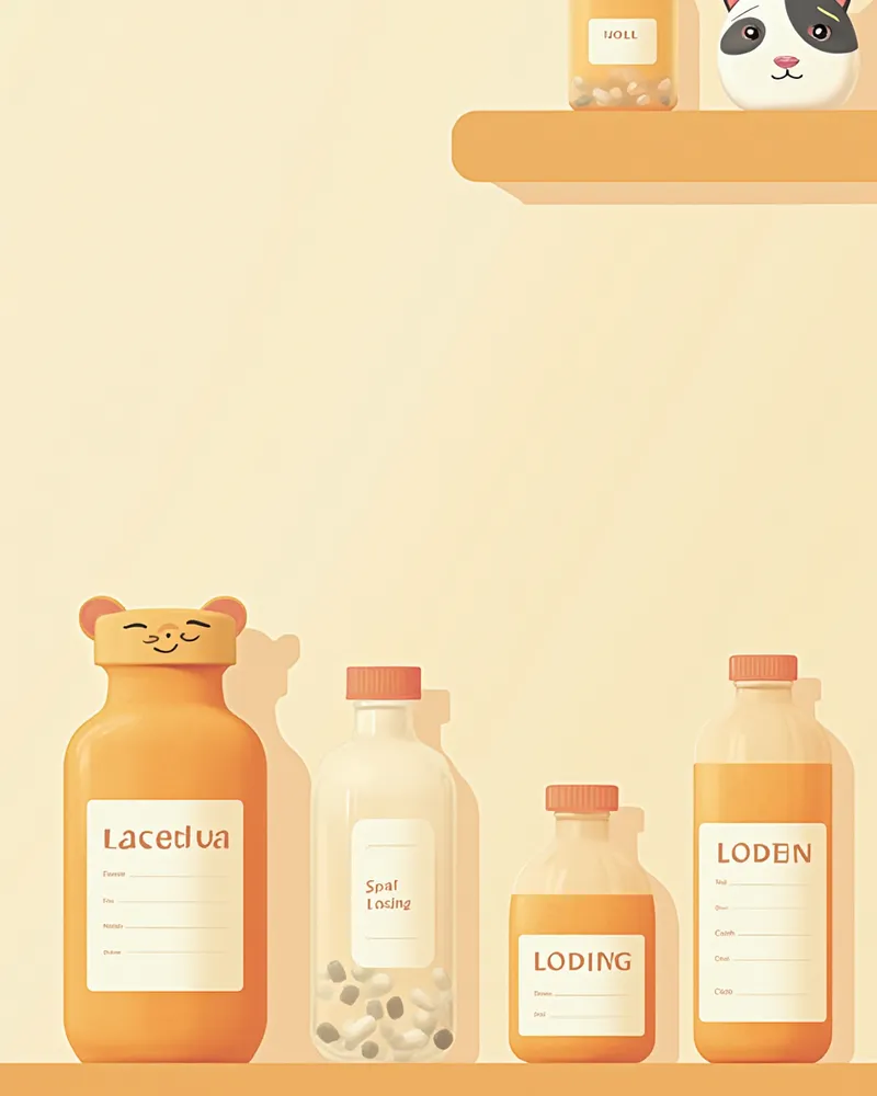 동물병원 진료대 위의 항생제 약병