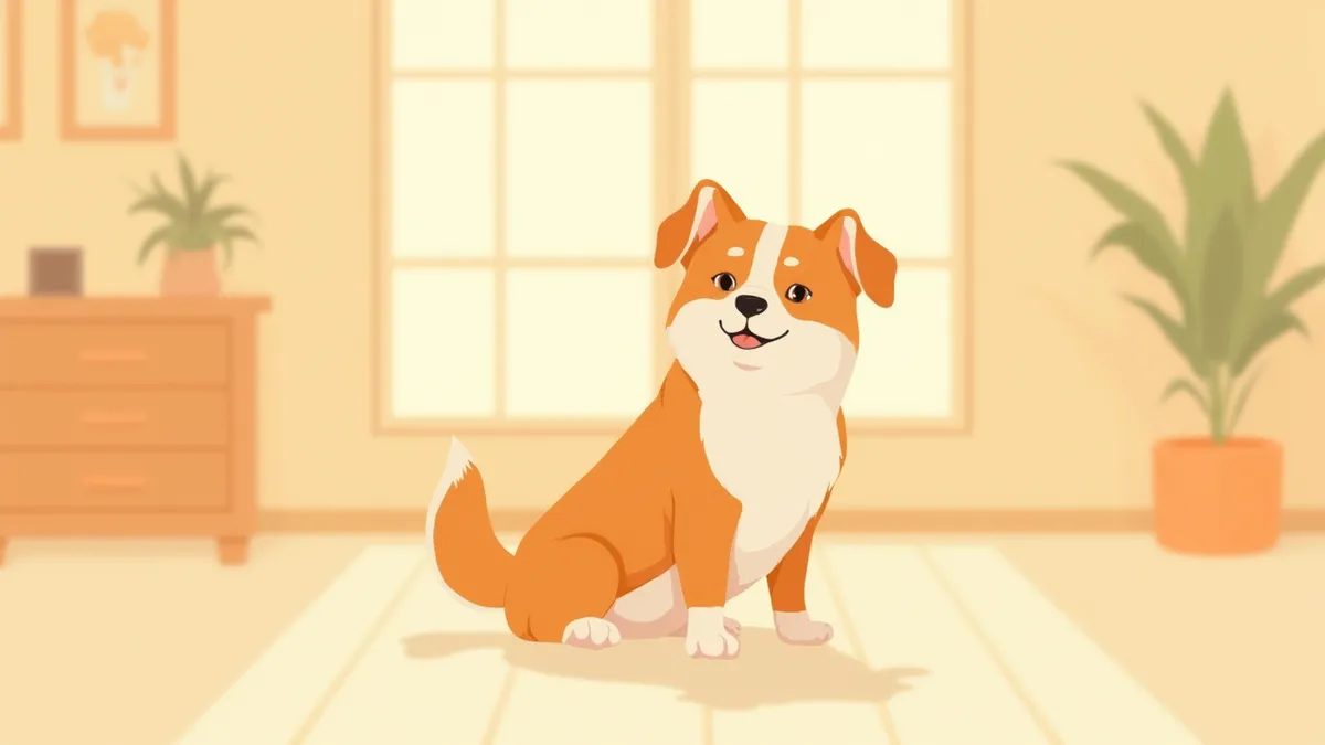 가려움이 해소된 건강한 강아지