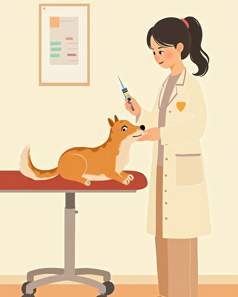 강아지가 사이토포인트 주사를 맞는 모습