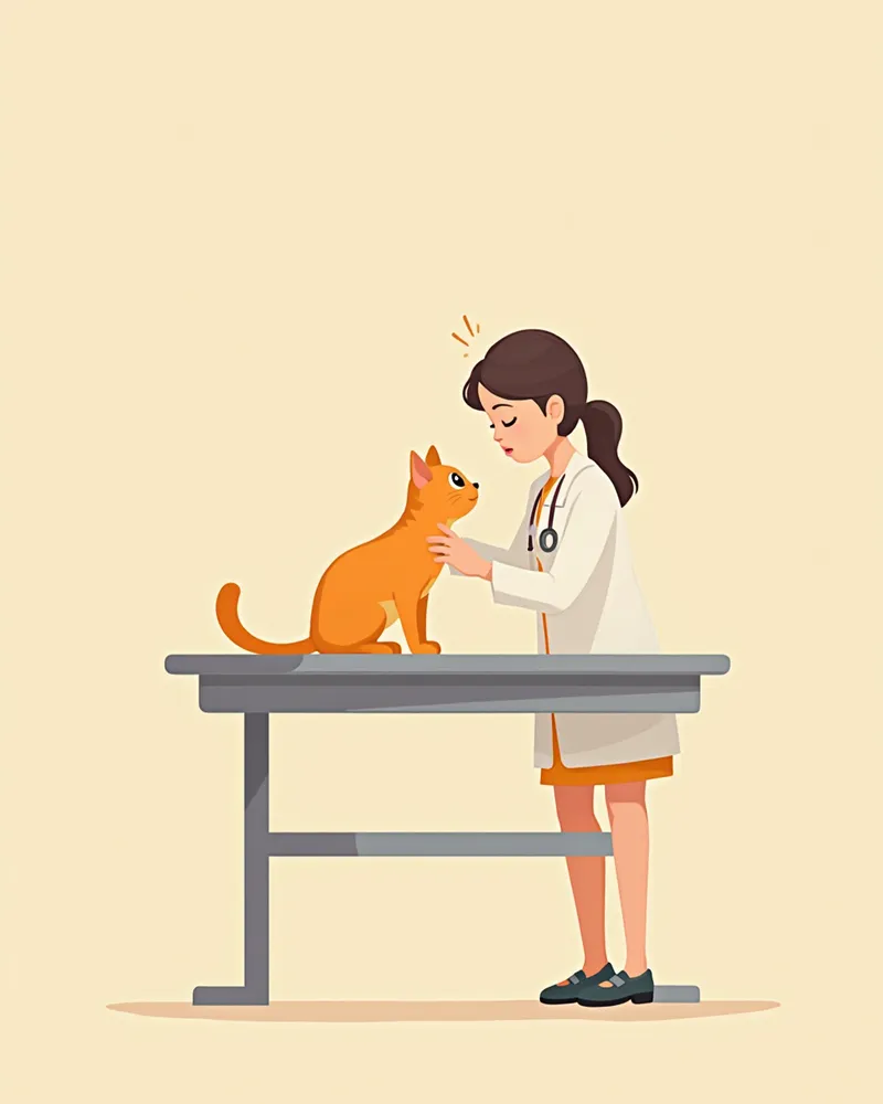 아르기닌 결핍이 의심되어 진료받는 고양이