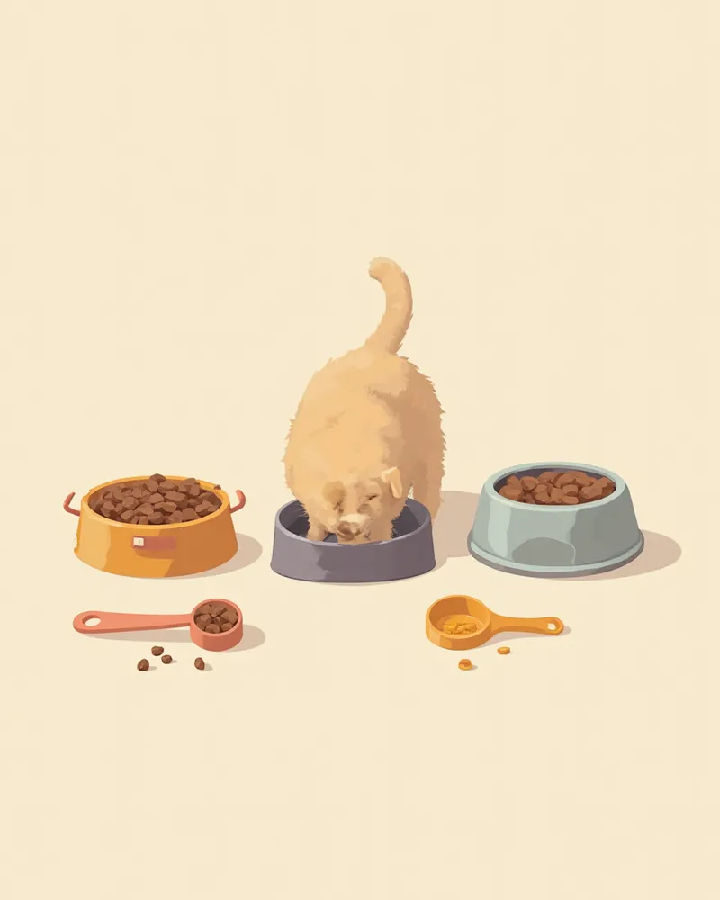 다양한 형태의 자동급식기를 비교하는 모습