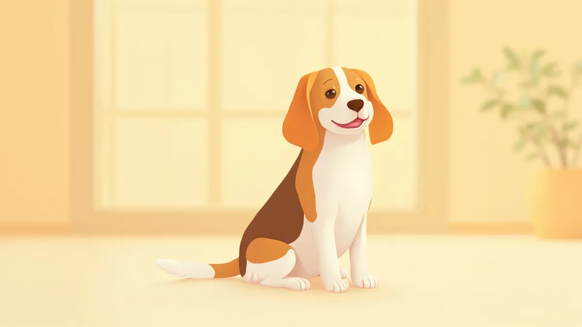 비글 특유의 길고 늘어진 귀 모습