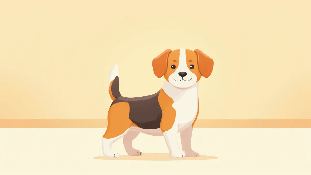 동물병원에서 검진을 받는 건강한 트라이컬러 비글