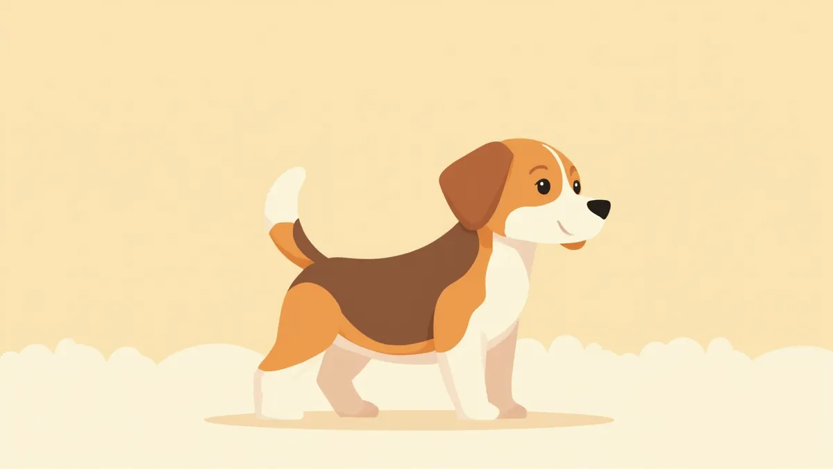 이상적인 체형의 비글 측면 모습