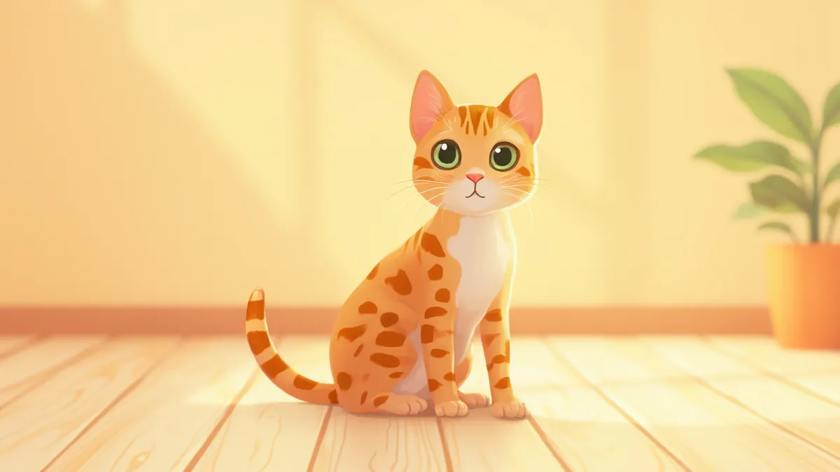 선명한 점박이 무늬가 빛나는 벵갈고양이