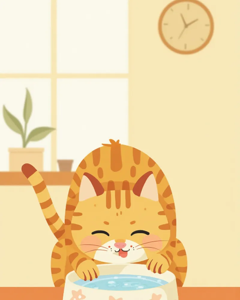 건강한 식사를 하는 벵갈고양이