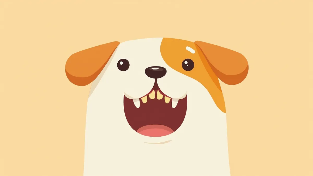 강아지 치아에 치석이 살짝 쌓여 있는 모습