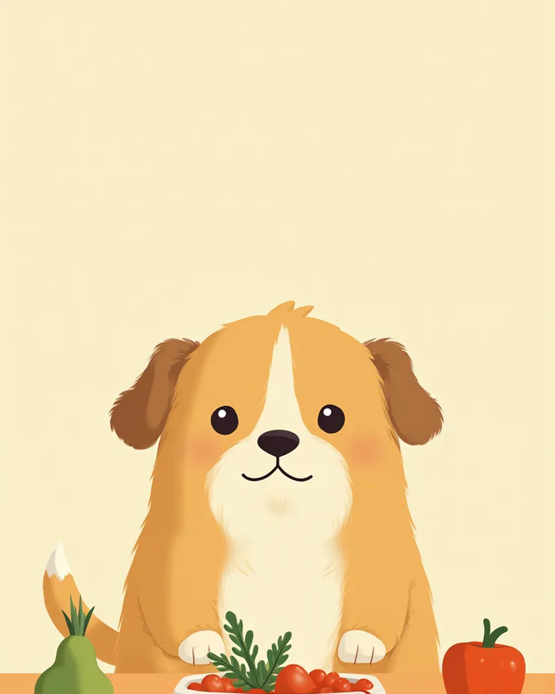 건강한 식단을 먹고 있는 행복한 강아지