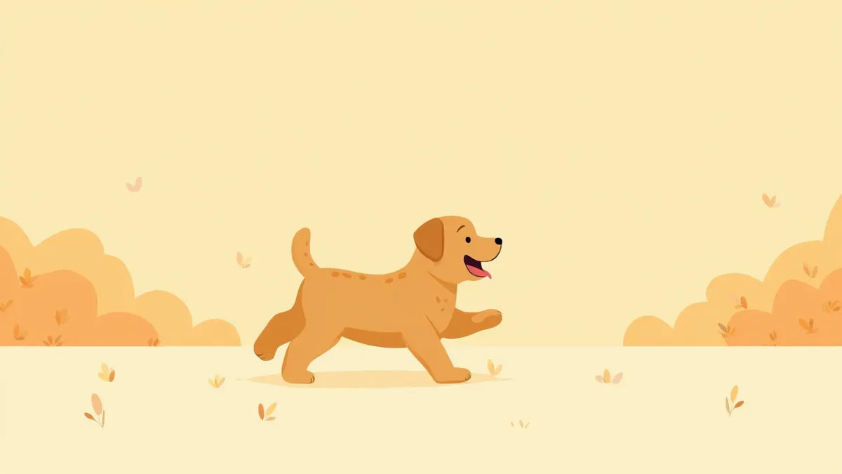 공원에서 건강하게 뛰노는 골든리트리버 강아지