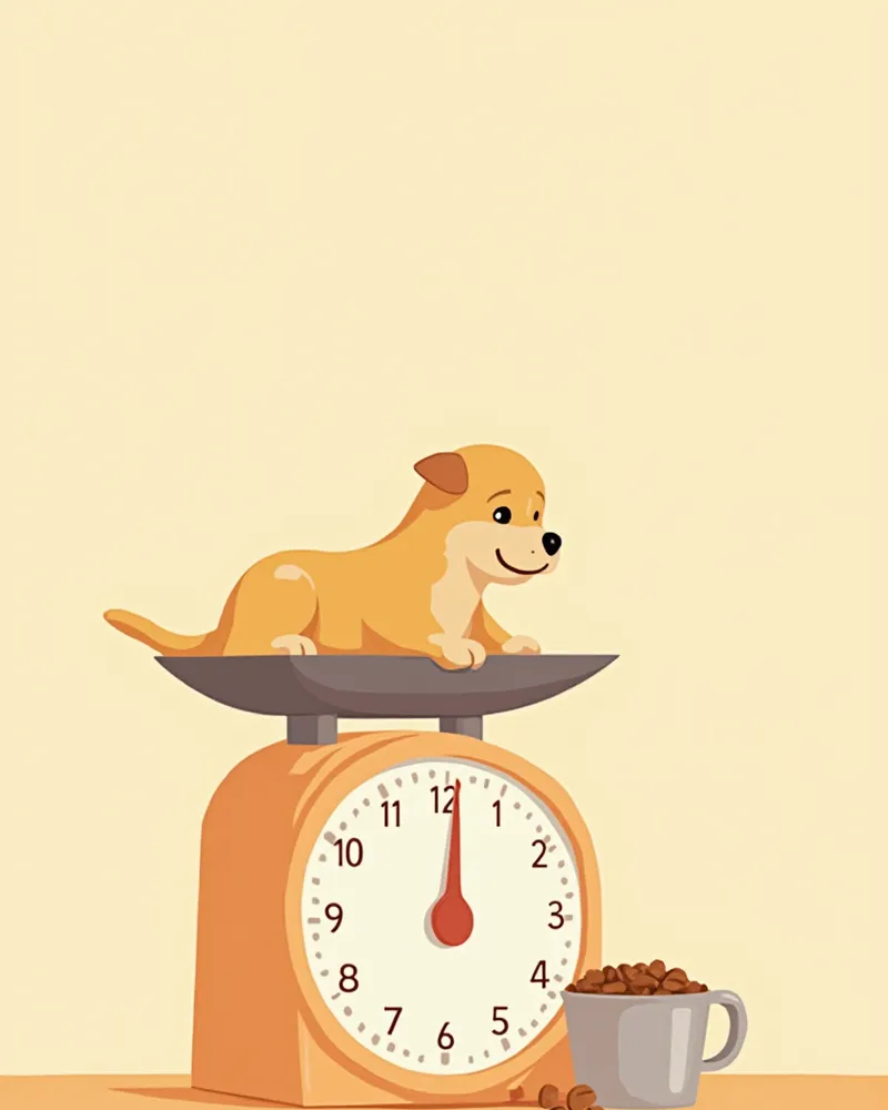 저울에 정확히 계량된 다이어트 사료