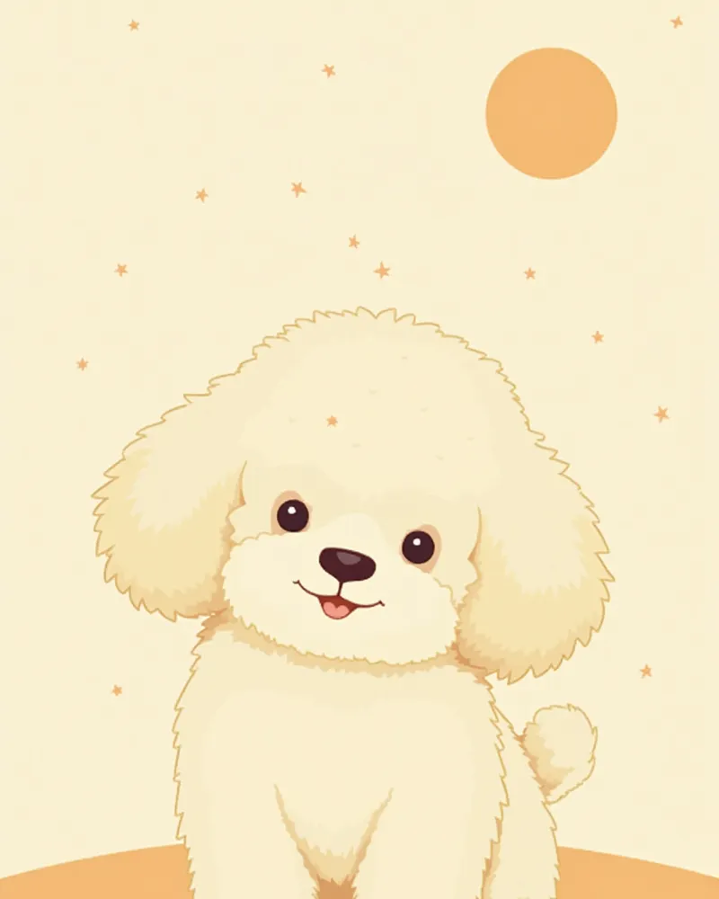 비숑 프리제의 강아지·성견·노령기 생애 주기 일러스트