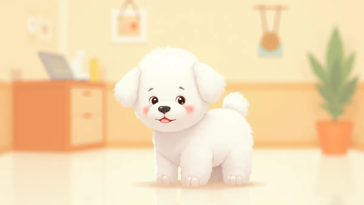 동물병원에서 진료를 기다리는 비숑 프리제