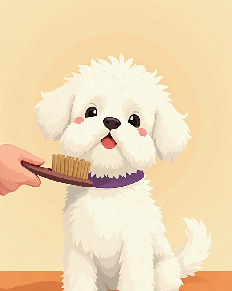 비숑의 곱슬모와 말티즈의 비단결 털을 손질하는 모습