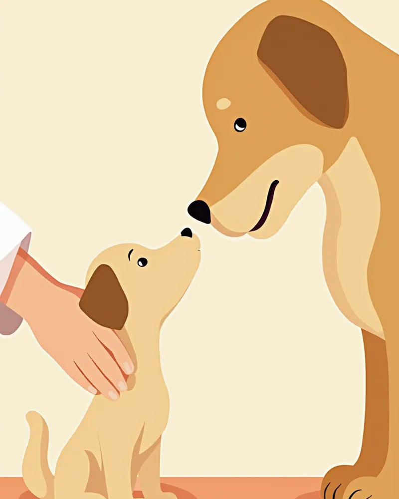 수의사가 강아지 잇몸 색을 확인하는 모습