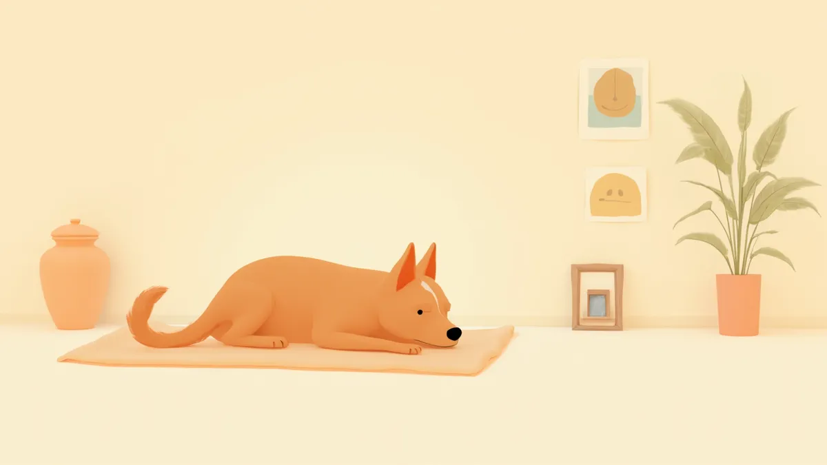 조용한 동물병원 상담실에 놓인 작은 유골함과 추모 사진