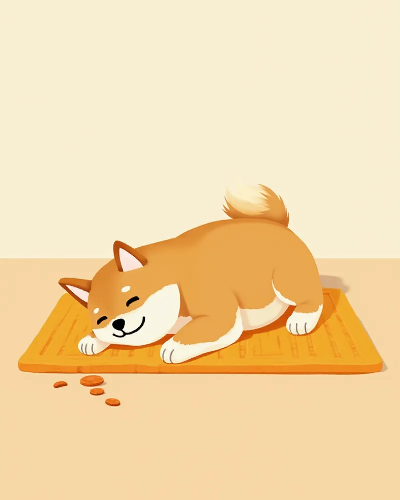 핥는 매트를 활용해 강아지를 탈감작 훈련시키는 모습