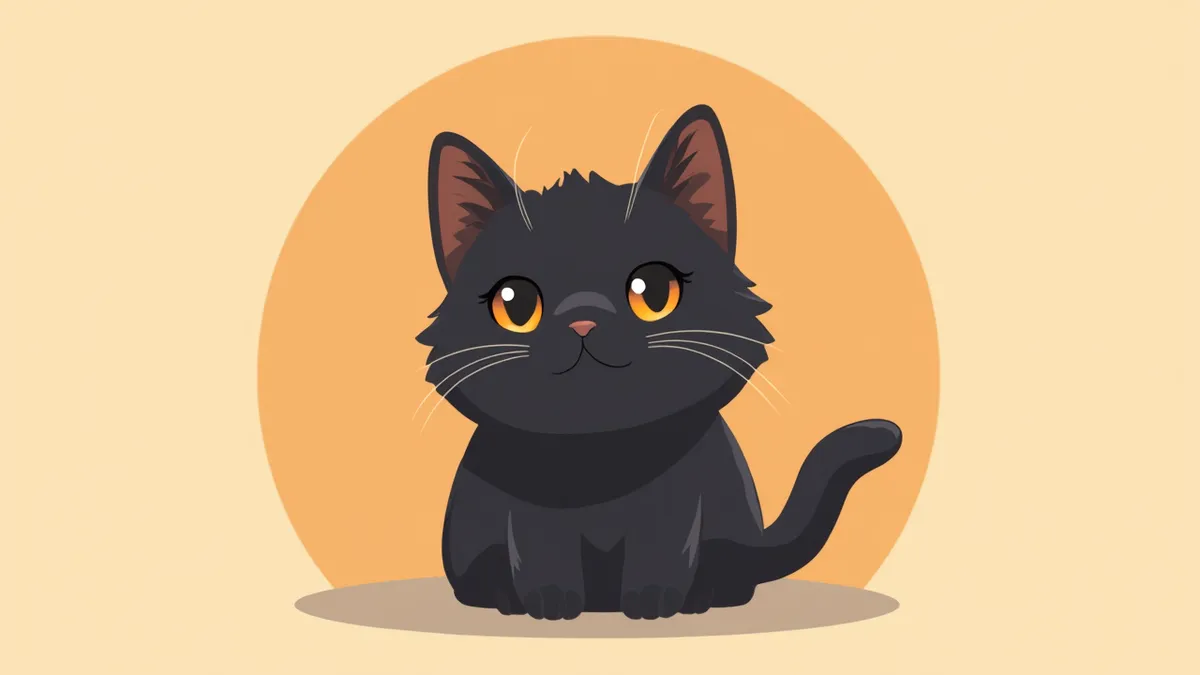 건강한 검은 털과 구리색 눈을 가진 봄베이 고양이