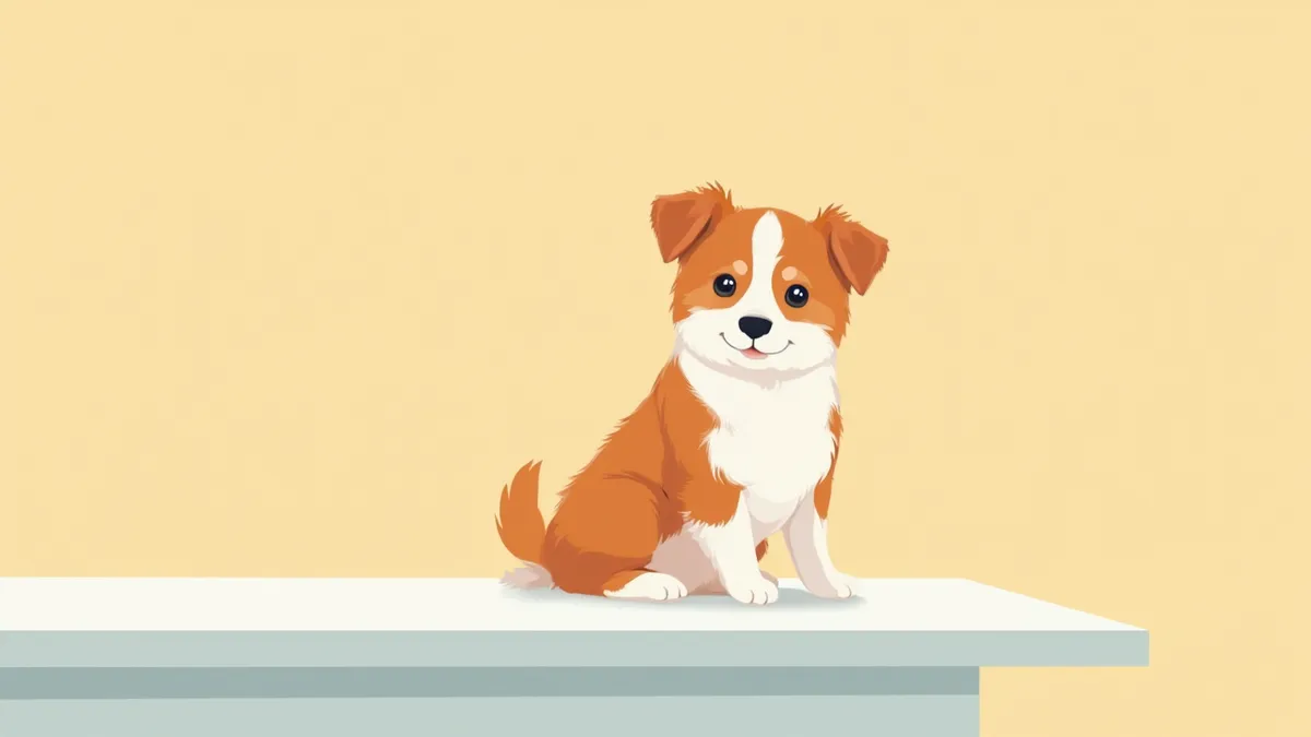 검진을 기다리는 어린 보더콜리