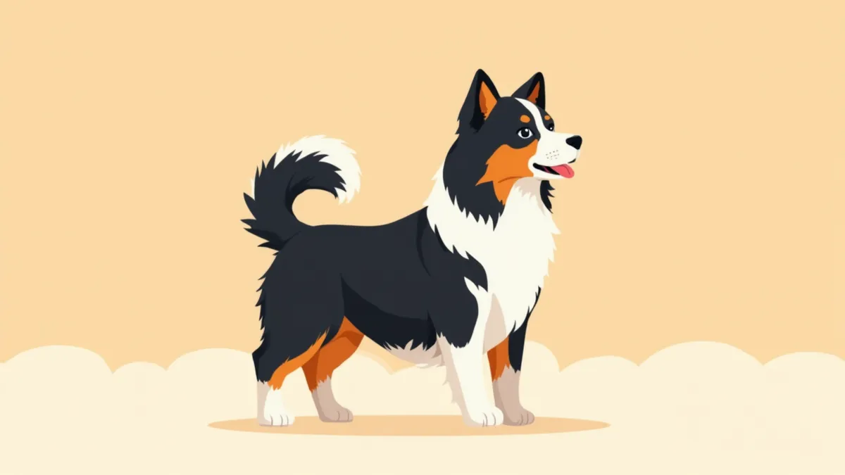 이중모가 풍성한 보더콜리의 전신 모습