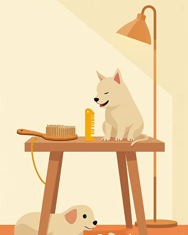 보더콜리 그루밍에 필요한 다양한 빗 도구들