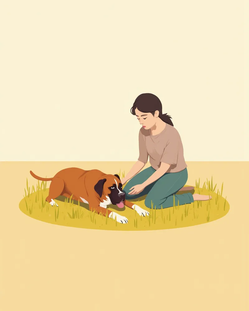 복서가 운동 후 가쁜 숨을 쉬는 모습