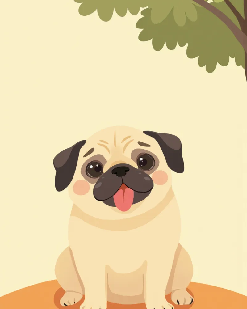 더위에 헐떡이는 퍼그 강아지