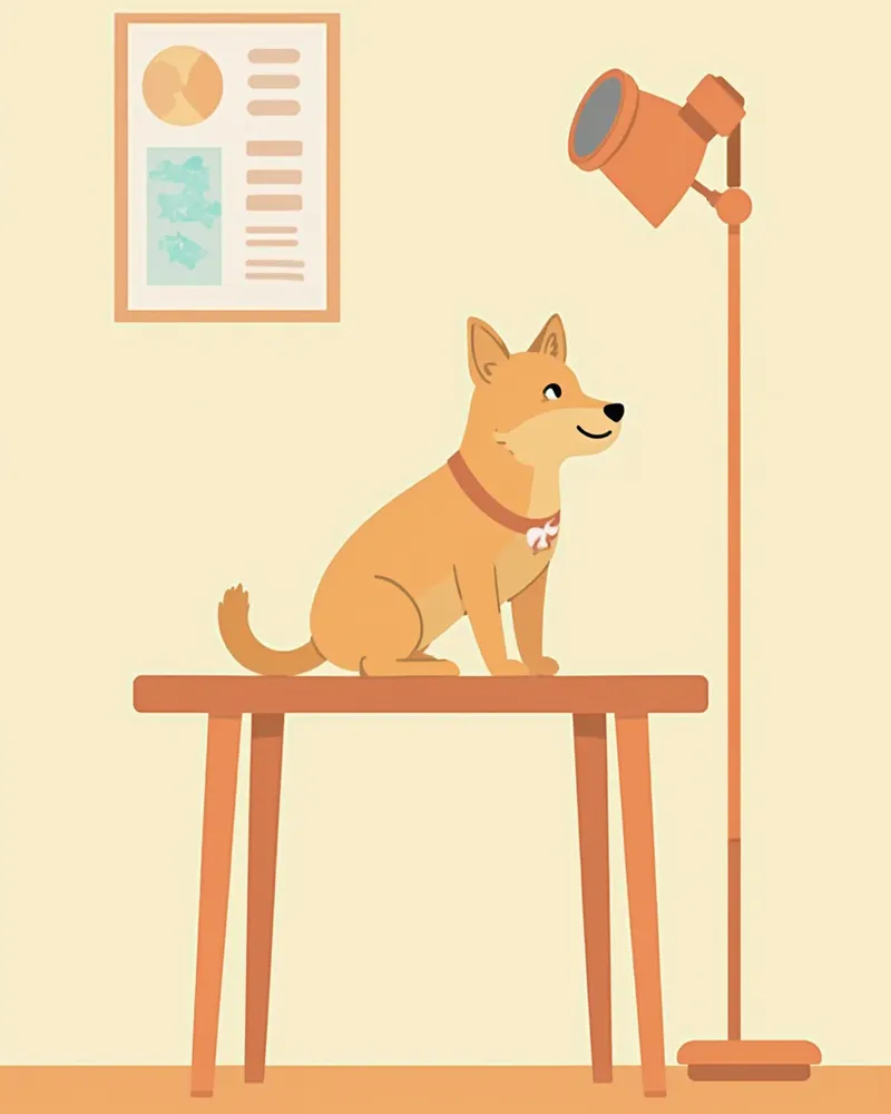 수술 전 검사를 받는 단두종 강아지