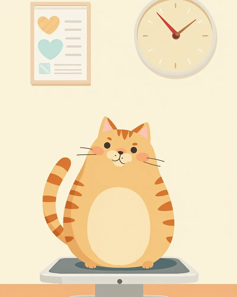 동물병원에서 체중을 측정하는 브리티시 숏헤어