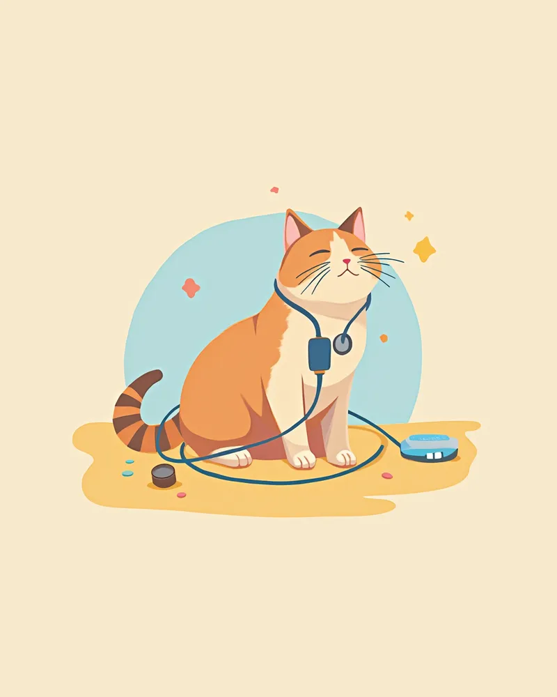 심장 초음파 검사를 받고 있는 브리티시 숏헤어