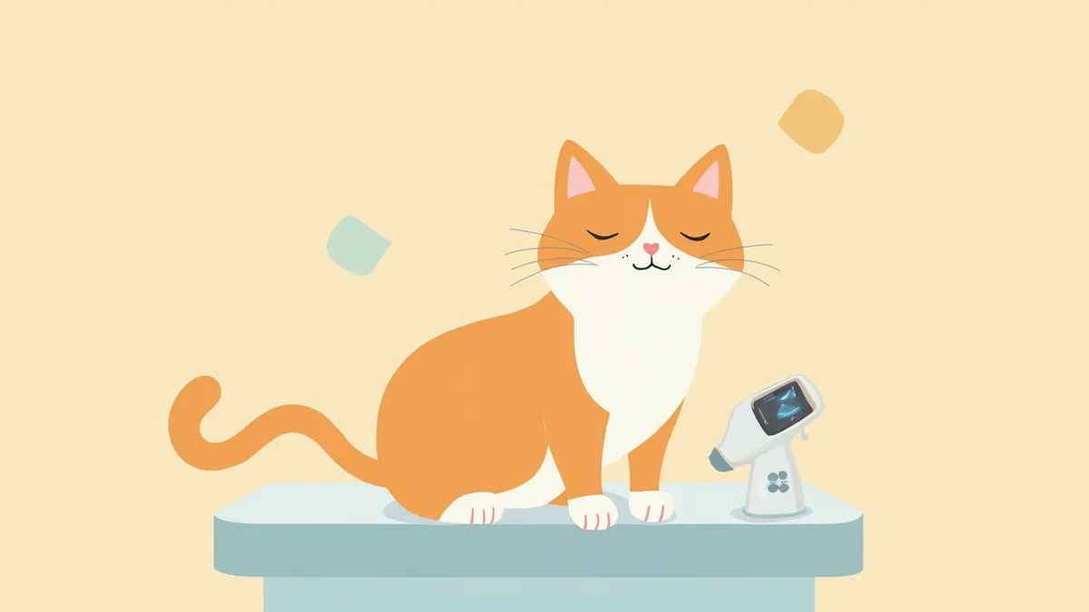 심장 초음파 검진을 받는 브리티시 숏헤어